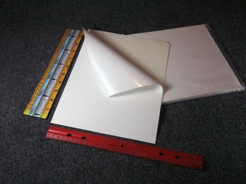 Matte finish PLASTIC Peel-N-Stick PRINTER SHEETS ***QTY=50***  8.5&#034; x 11&#034;