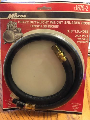 Milton 3/8&#034; heavy duty light-weight snubber hose 30&#034; long 250 psi working press for sale