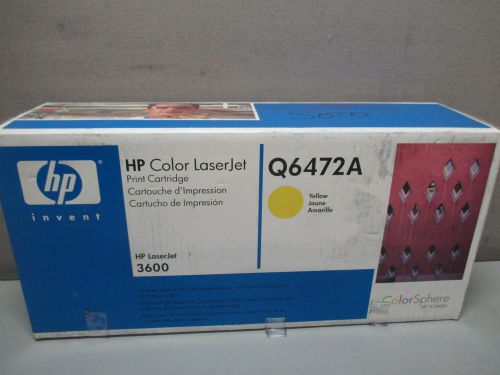 GENUINE HP 502A Q6472A LASERJET 3600 YELLOW TONER~SEALED