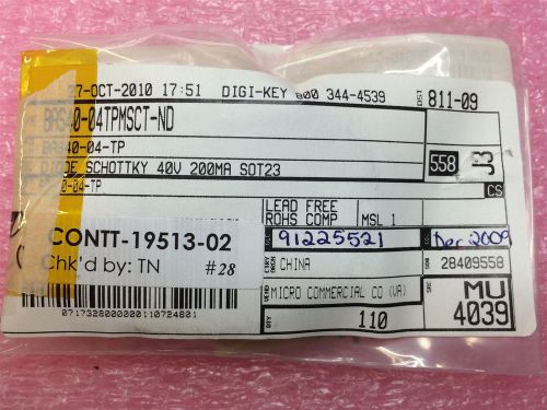 BAS40-04-TP MCC DIODE SCHOTTKY 40V 200MA SOT23 80 PIECES