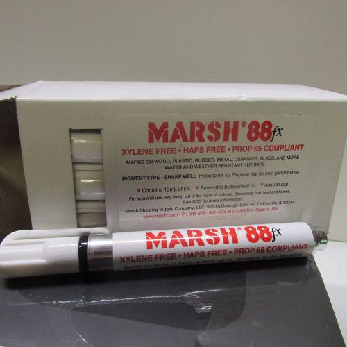 marsh 88fx-wp  markers - white - 11 in the box