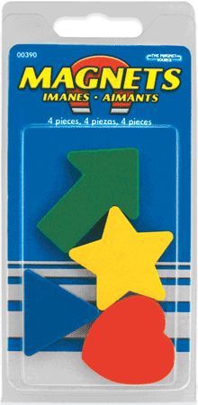 MAGNETIC SHAPES,COLORFUL 4/PK