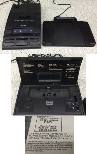 Philips LFH 0710-00 Mini Cassette Transcriber w/Foot Control