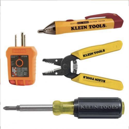 Klein Tools Wire Stripper Voltage Tester Electrician Installation Tool Kit NEW