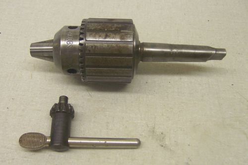 Jacobs #3 drill chuck #2 morse taper 0-17/32 capacity with key excellent