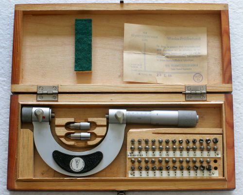 Vintage German Screw Thread Micrometer SUHL 25-50mm - 1969 - NEW!