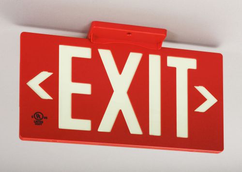 1 jessup glo brite exit sign glow in the dark egress safety signs 7052-b red for sale