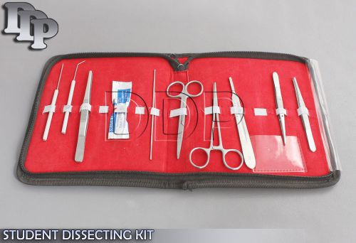 Set of 10 pc student dissecting dissection medical instruments kit +5 blades #20 for sale