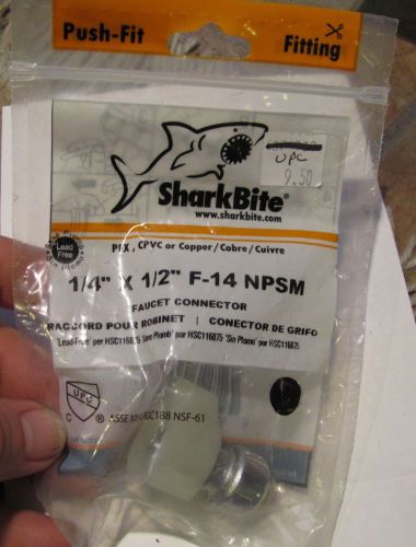 new in package Sharkbite Shark bite 1/4 x 1/2&#034; NPSM faucet connector