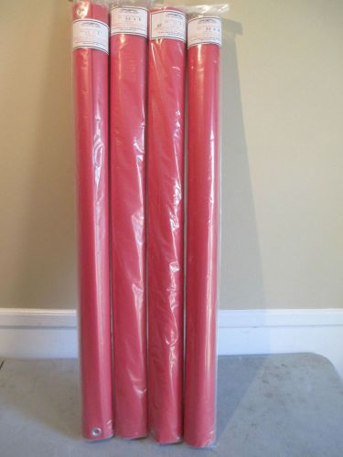 (3) new 33&#034; x 5&#039; blank red 18 oz block-out vinyl sign banners tarp (1) 33&#034; x 4&#039; for sale