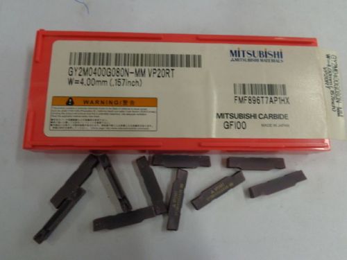 10 MITSUBISHI CARBIDE GROOVING INSERTS GY2M0400G080N-MM W=4.00MM UP20RT STK5651