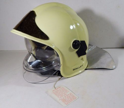 VTG ORIGINAL NOS ! FIREFIGHTERS CGF GALLET HELM WITH TAG STILL IN GLOWING HELMET