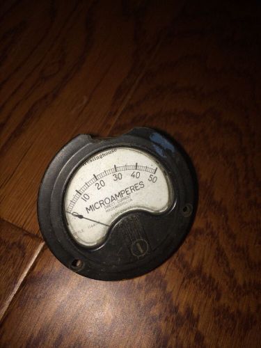 Vintage Gauge Meter Steampunk Tested Works Microamper 50