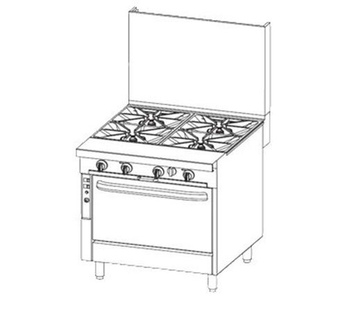Southbend P36C-XX Platinum Heavy Duty Range Gas 36&#034; (4) Open Burners