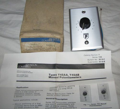 JOHNSON CONTROLS Y45AA-1C POTENTIOMETER DIAL &amp; COVER PLATE NOS
