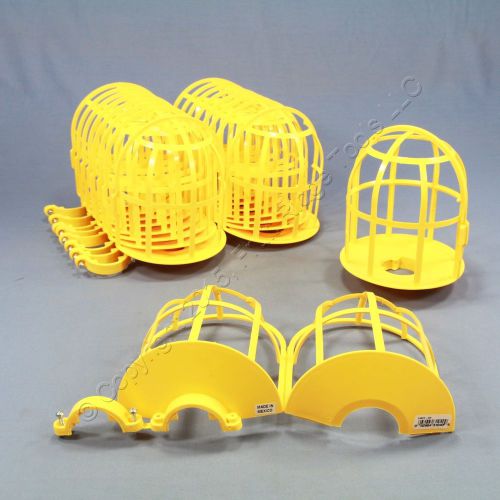 10 Cooper Yellow High Strength Plastic Lamp Guards w/ Adjustable Collar 1465Y-SP