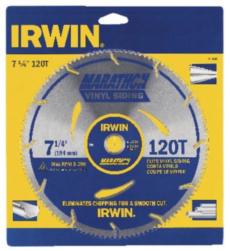 Irwin tools marathon vinyl siding corded circular saw blade 7 1/4-inch 120t (... for sale