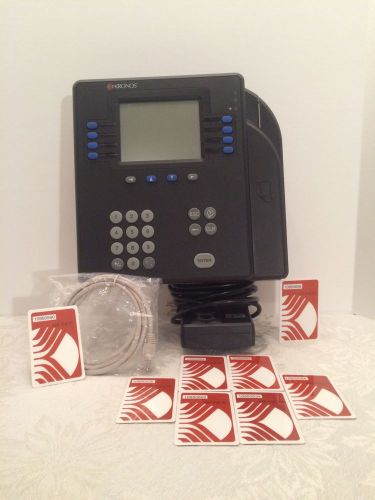 Kronos 4500 Digital Time Clock Terminal W/ Touch ID AC Adapter Cards 8602800-00