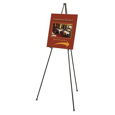 Heavy-Duty Adjustable Instant Easel Stand, 25&#034; to 63&#034; High, Steel, Black, 1 Each