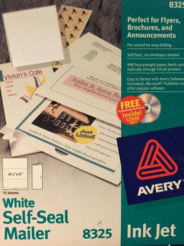 Avery White SELF SEAL MAILER, #5325 Advertising Brochure Announcement 72 SHEETS