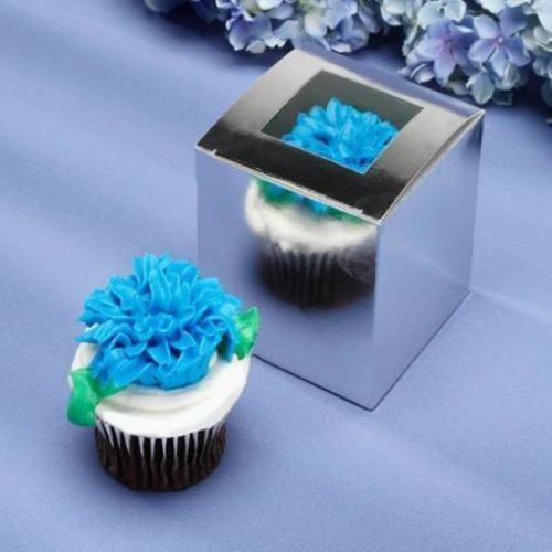 Silver Foil Cupcake Box Boxes 12 New Gift