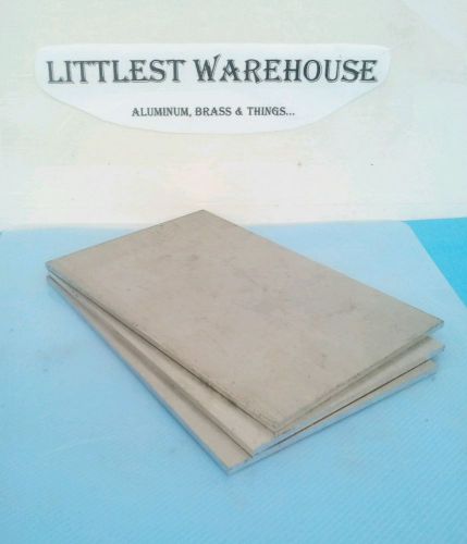 3 pc .125&#034; X 3.98&#034; X 6.14&#034; 6061 aluminum plate stock flat bar new mill stock