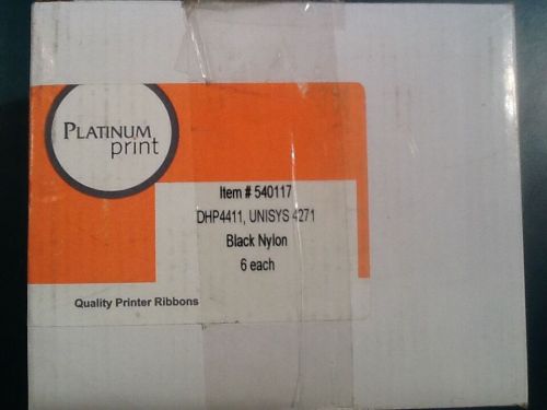 Box of 6 Platinum Typewriter UNISYS 4271 Black Nylon Printer Ribbon