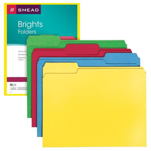 Smead file folder, 1/3-cut tab, letter size, asst. colors, 24 pack (11938) for sale
