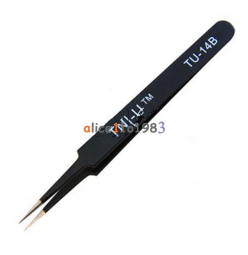 Non-magnetic straight tip tweezer tu-14b anti-static tweezer for sale