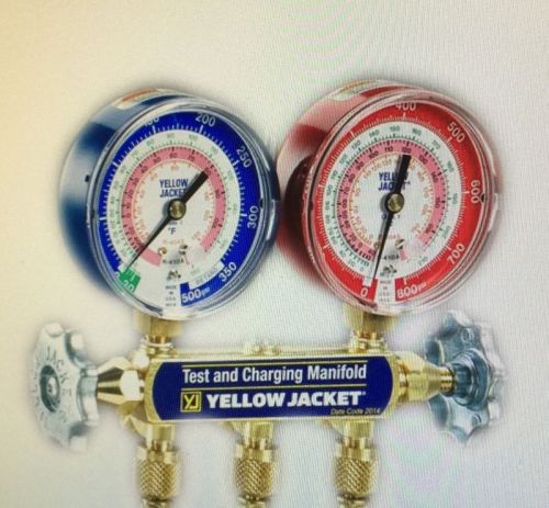 Yellow Jacket Charging Manifold Gauges &amp; Hoses 42004  NEW