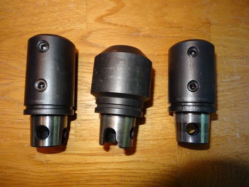3 Kennametal km40 holders. Two 5/8&#034; &amp; one 1/2&#034;. Excellent condition.