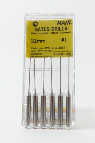 DENTAL ENDODONTIC GATES GLIDDEN DRILLS 32mm SIZE #1 6/PACK Endodontic Root Canal
