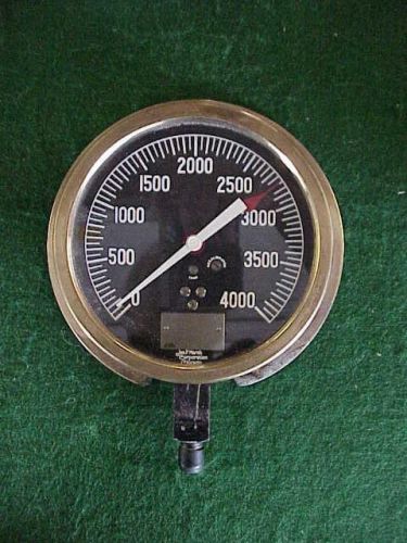 All brass jas marsh 4000 psi gauge new excellent beauty  6&#034; face for sale