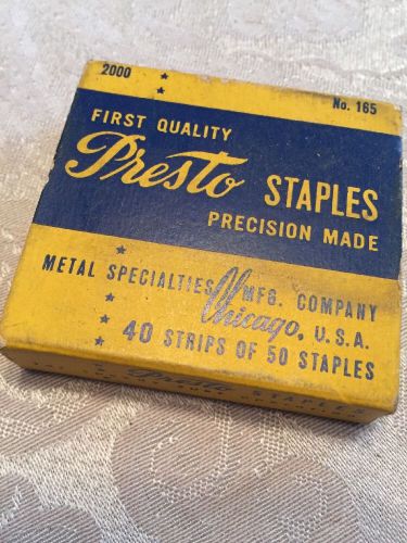 Vintage PRESTO Staples box of 1,700 (#165 staples)