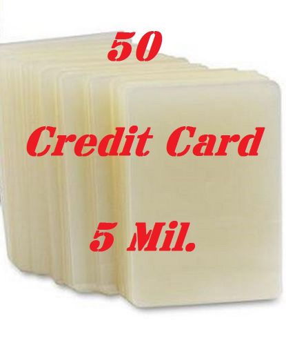 50 credit card laminating laminator pouch sheets  2-1/8 x 3-3/8  5 mil for sale