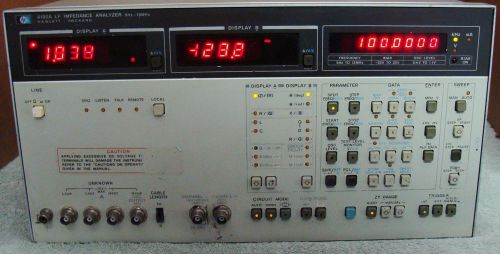 Hp - agilent 4192a 5 hz to 13 mhz lf impedance analyzer w/ manual!  calibrated ! for sale