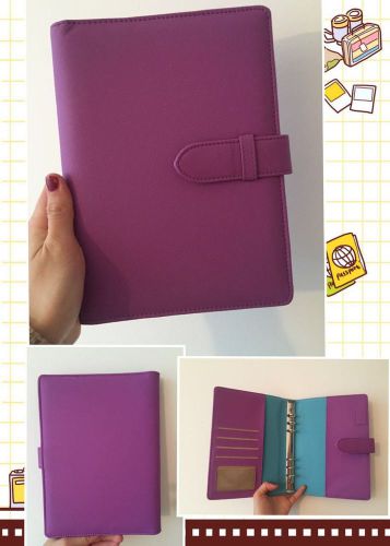 purple macaron planner cute organizer binder A5 large size PU leather NEW
