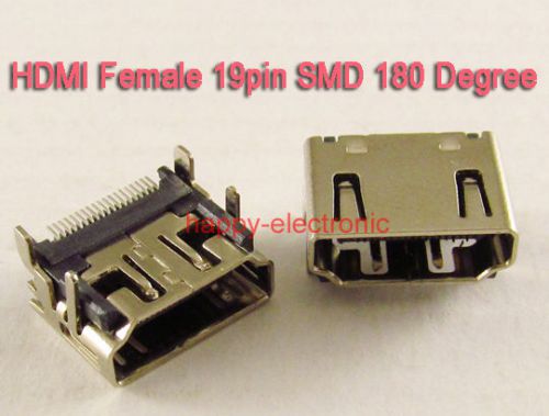 10PCS HDMI Female Jack 19pin Connector Type-A SMT SMD 180 Degree