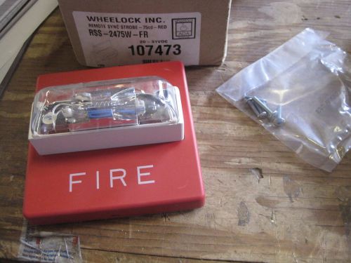 Cooper wheelock rss-2475w-fr red remote sync strobe fire safety device 75cd js for sale