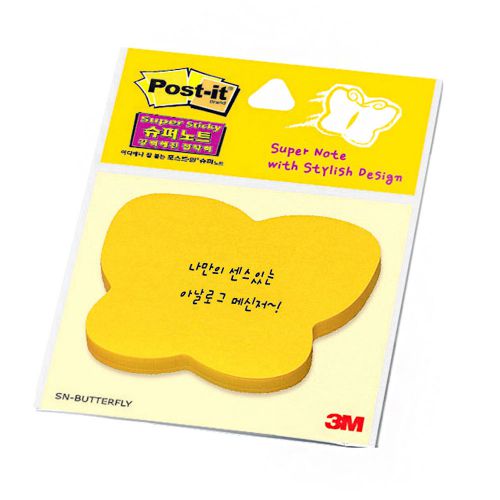 3M Super Post-it Butterfly Yellow 1pack/45 sheets/Sticky notes