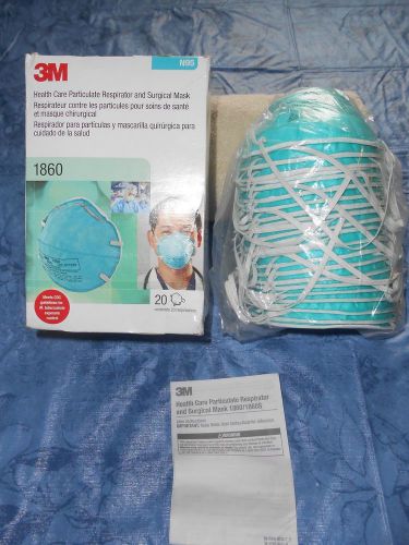 BOX OF 20-3M -HEALTH CARE PARTICULATE RESPIRATOR AND SURGICAL MASK-N95-1860