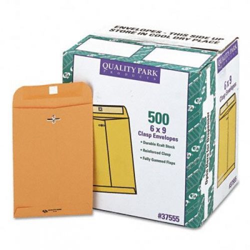 Quality park clasp envelope, 6 x 9 inches,  brown kraft, dispenser, carton of for sale