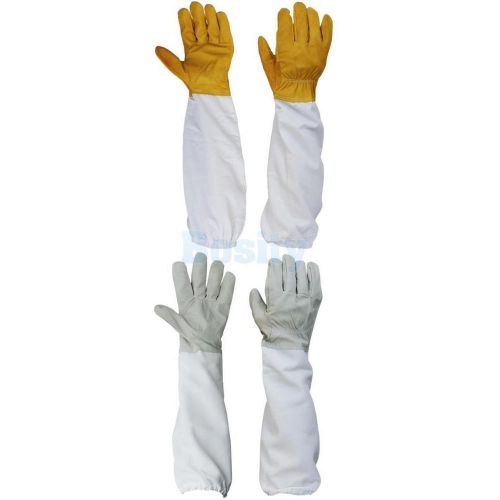 2 pairs beekeeping gloves goatskin bee keeping equip with vented long sleeves for sale