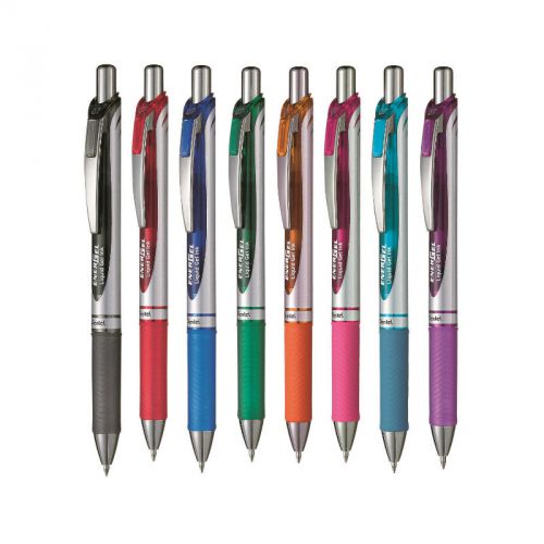 Pentel BL77 8-Assorted Colors EnerGel 0.7mm Retractable Liquid Gel Roller Pen