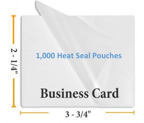 Premium 5 mil business card size heat seal laminating pouches 1000 2.25&#034; x 3.75&#034; for sale