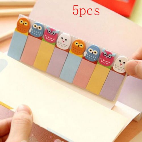 5Pcs Cute Owl/lollipop Sticker Bookmark Point Marker Sticker Memo Sticky Notes