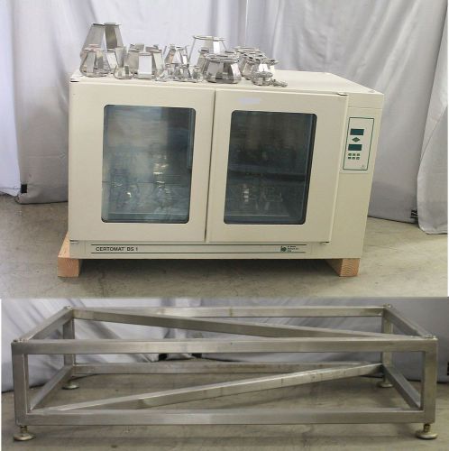 B braun certomat bs-1/25mm incubator shaker w/ flask clamp holders &amp; stand for sale