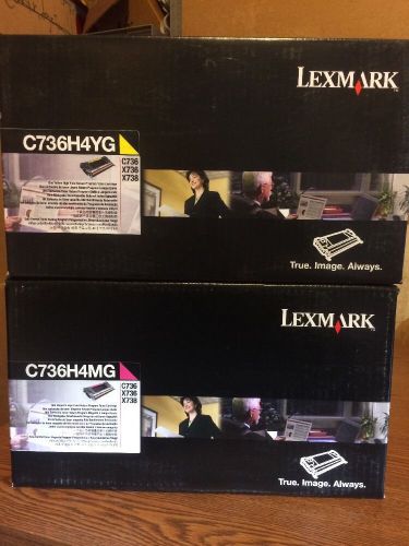 Set Of 2 - LEXMARK C736H4MG C736H4YG HIGH YIELD CARTRIDGE C736 X736 X738
