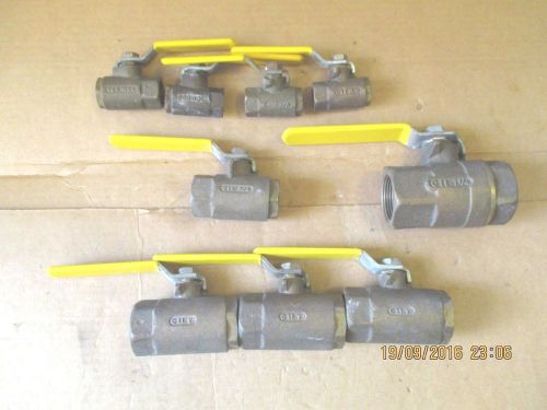 Lot of 9 new threaded small apollo brass ball valve 3/8&#034; 1/2&#034; 3/4&#034; 1&#034; 1 1/4&#034; for sale