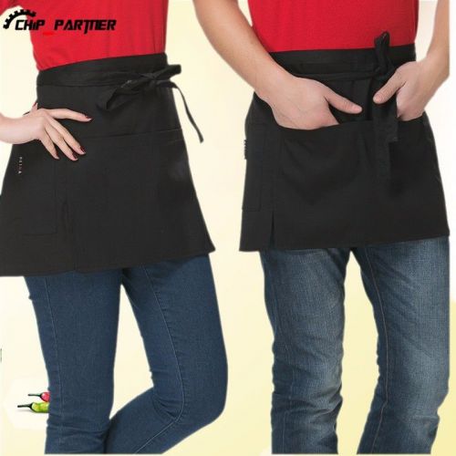 1pc Unisex Women/Men Short Apron Kitchen Cooking Waist Apron Waiter Apron